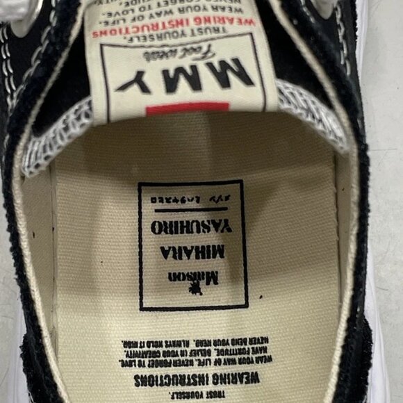 Maison Mihara Yasuhiro Men's US 6 Hank OG Sole Canvas Low Top Sneaker Black - Picture 11 of 11